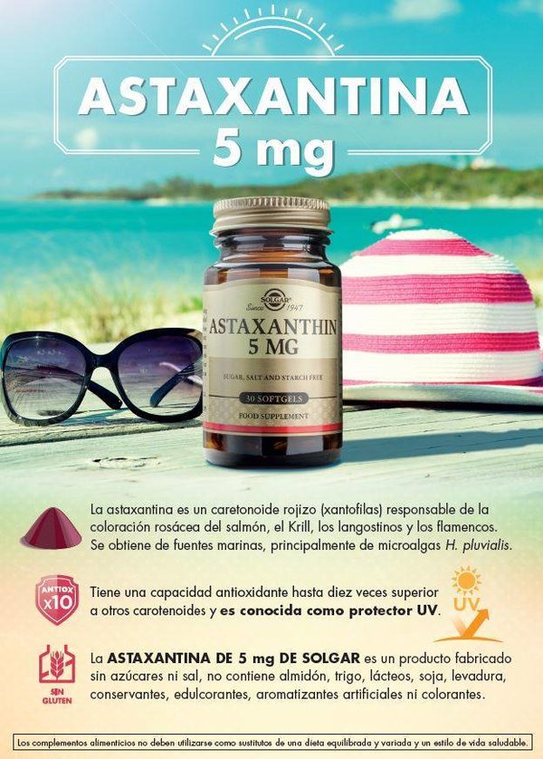 Complejo de astaxantina 5 mg 30 cápsulas de Solgar