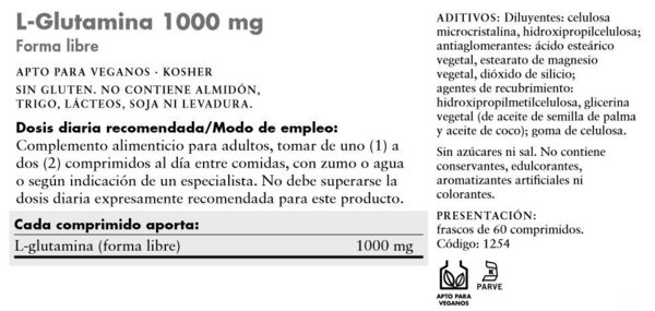 L-Glutamina 1000 mg 60 cápsulas de Solgar