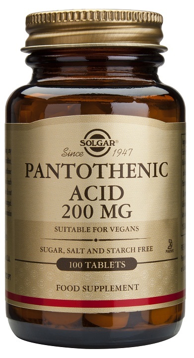 Acido pantotenico 200 mg (vitamina b5) 100 comprimidos de Solgar