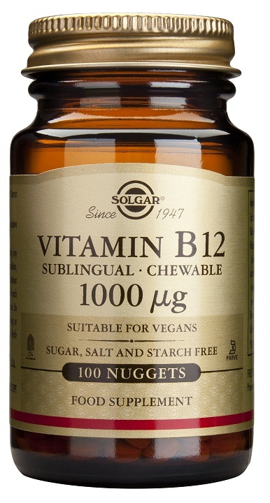 Vitamina B12 1000 mcg (cobalamina) 100 cápsulas de Solgar