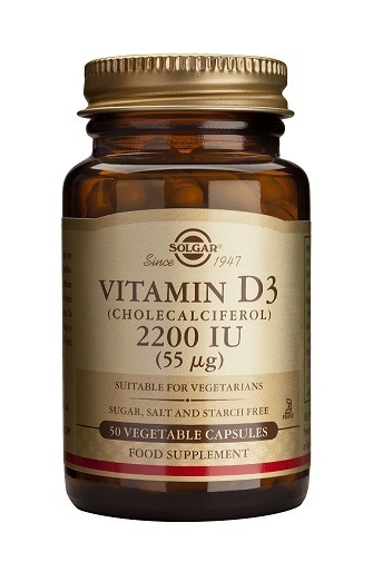 Vitamina D3 2200 UI (55 mcg.) (Colecalciferol) 50 cápsulas de Solgar