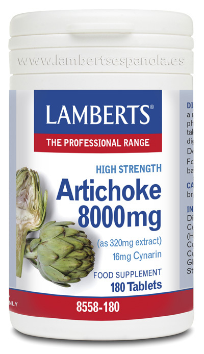 Alcachofa 8000 mg como extracto que aporta 16 mg de Cinarina 180 capsulas de Lamberts