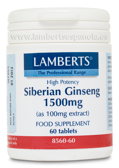 Ginseng siberiano 1.500 mg 60 tabletas de Lamberts