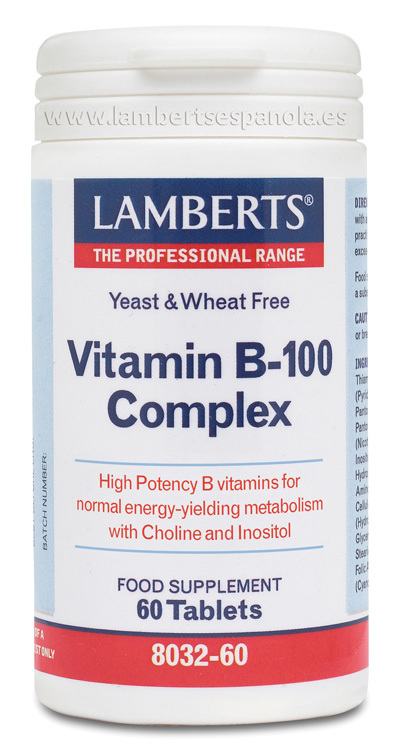 Complejo de vitamina B-100 60 tabletas de Lamberts