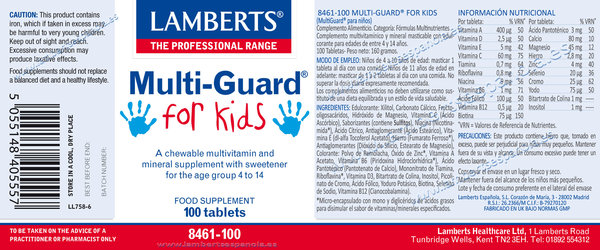 Multiguard for kids 100 tabletas de Lamberts