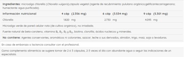 Clorella 455 mg 60 cápsulas de Sura Vitasan
