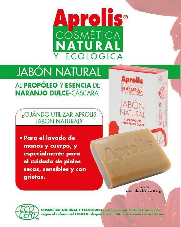 Jabón natural al propóleo y esencia de naranjo 100 gramos Dieteticos Intersa