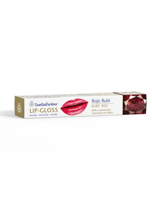 Lip-Gloss Rojo Rubí con pincel aplicador de Esential Aroms