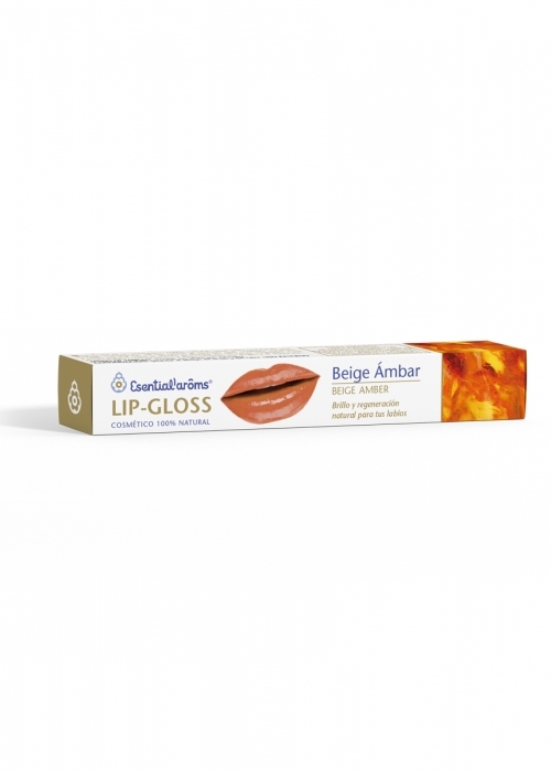 Lip-Gloss Beige Ámbar con pincel aplicador de Esential Aroms