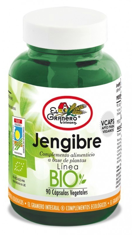 Jengibre bio 90 cápsulas 500 mg de El granero integral