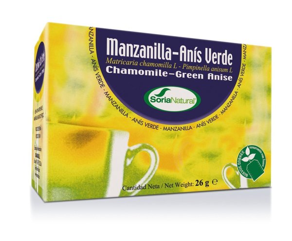 Manzanilla con anís verde infusión 20 filtros de Soria Natural