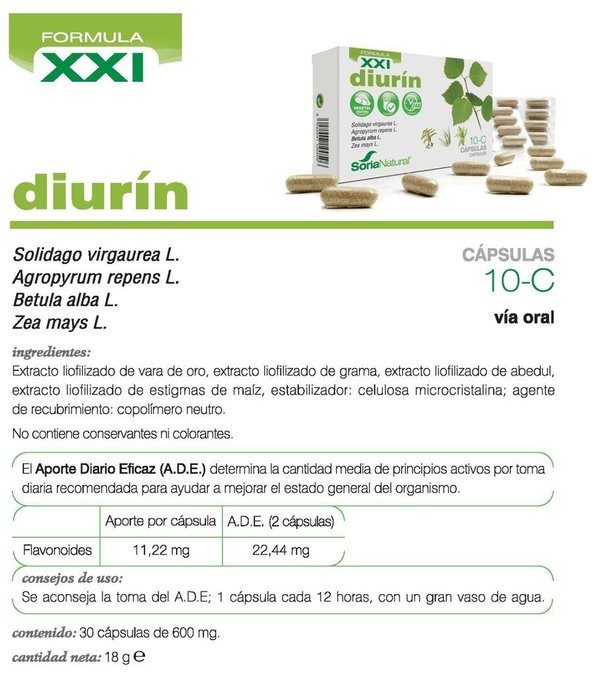 10-C Diurin  Betula Complex 60 caps de Soria Natural