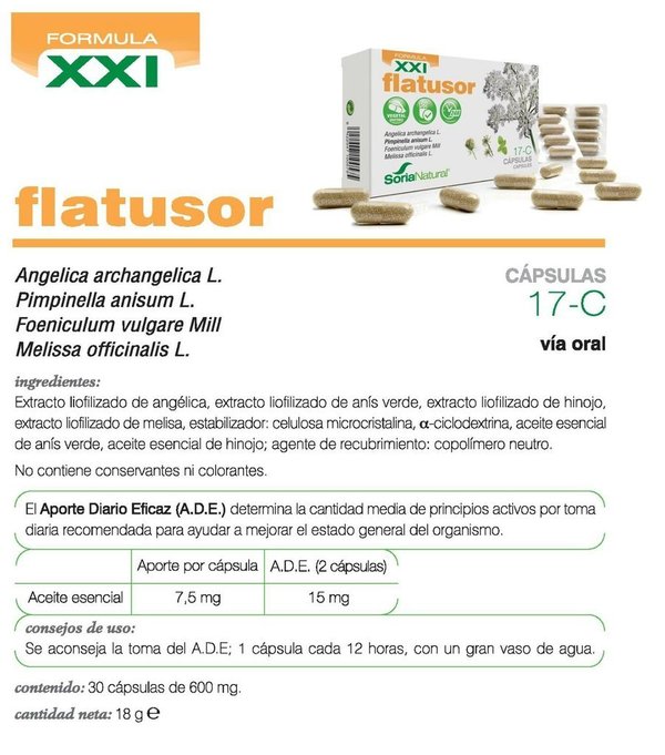 17-C Flatusor XXI 30 cápsulas de Soria Natural