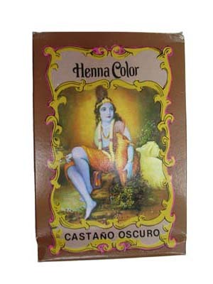 Henna en polvo color castaño oscuro 100 gramos de Radhe Shyam