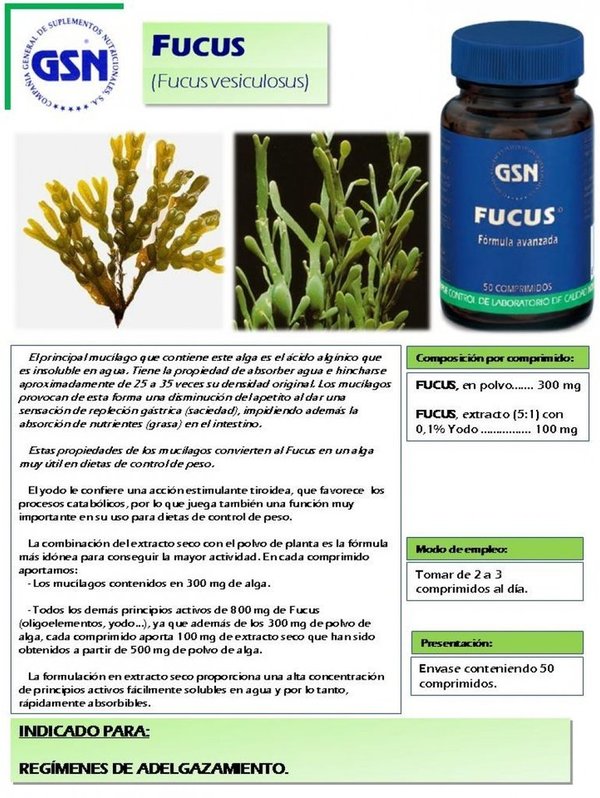 Fucus 50 comprimidos de GSN