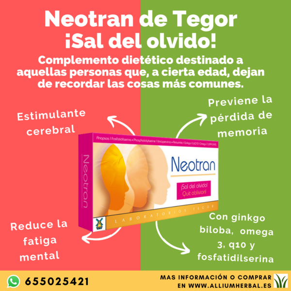 Neotran 20 cápsulas de Tegor