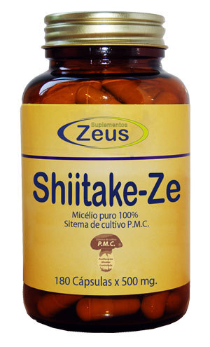 Hongo Shiitake-Ze 180 cápsulas x 500 mg de Zeus