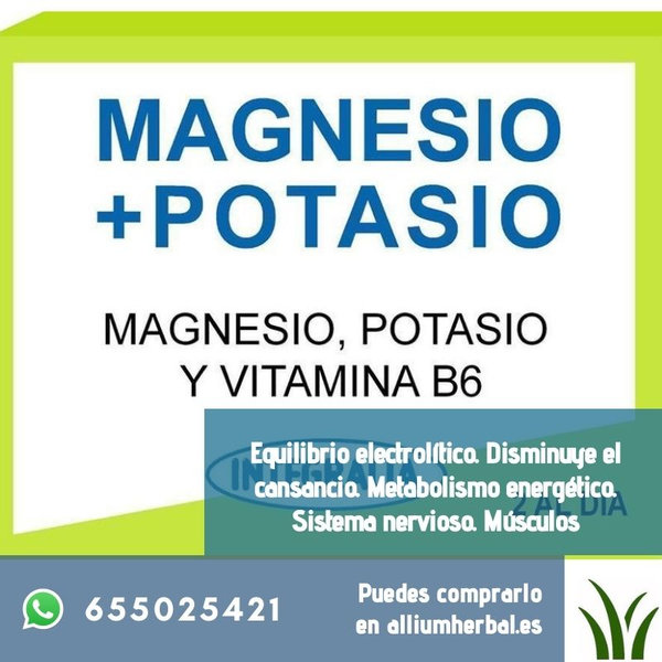 Magnesio + Potasio de Integralia 60 cápsulas