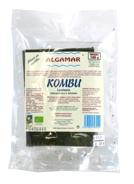 Alga kombu real (kombu rápida) 100 gramos de Algamar