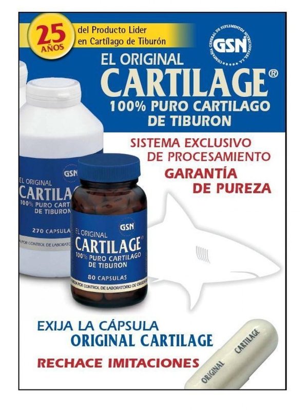 Cartilage 80 cápsulas 740 mg de GSN