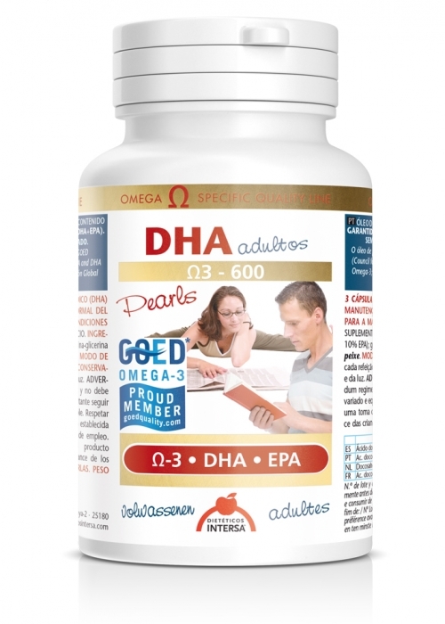 DHA adultos Omega-3 - 600 90 perlas de Dietéticos Intersa