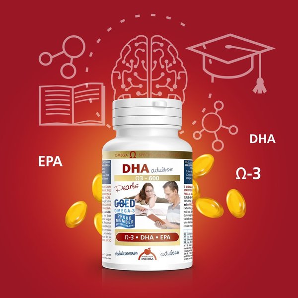 DHA adultos Omega-3 - 600 90 perlas de Dietéticos Intersa