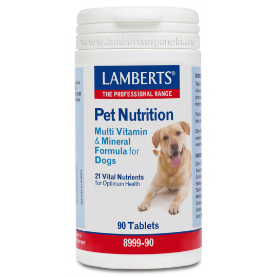 Pet Nutrition vitaminas y minerales para perros 90 tabletas de Lamberts
